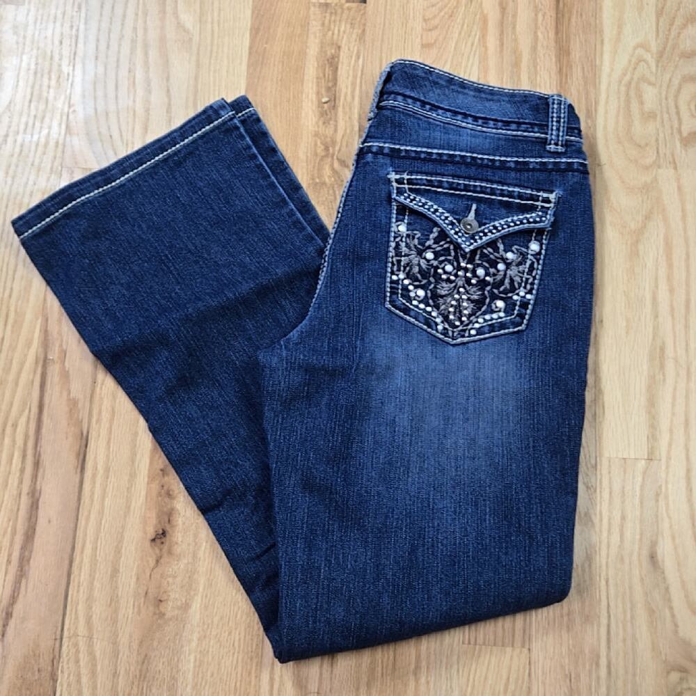 Nine West women's Y2K style Embellished Jeans Boot Cut size 8/28 - Picture 2 of 9